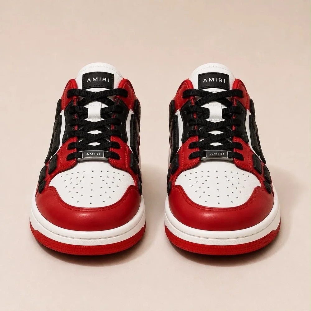 Gently used Size 13- AMIRI Skel Top Low Red/White/Black AW22MFS003-610 Sneakers